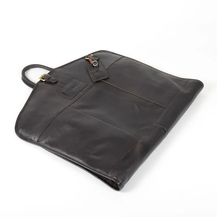 Ashwood Brown Chelsea Harper Hand-Held Foldable Leather Suit Carrier