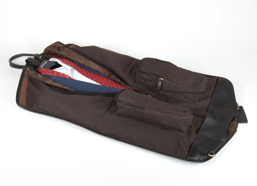 Ashwood Brown Chelsea Harper Hand-Held Foldable Leather Suit Carrier