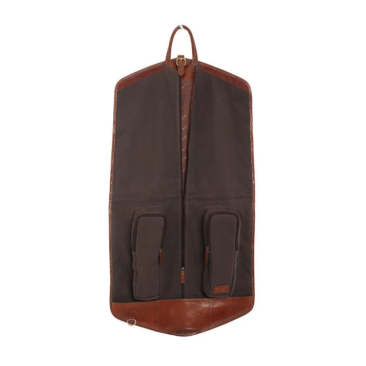 Ashwood Chestnut Chelsea Harper Hand-Held Foldable Leather Suit Carrier