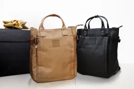 Backpack Japanese Letian  PU Leather Business Computer Men's Bag Travel  Bags Schoolbag Women's Bag