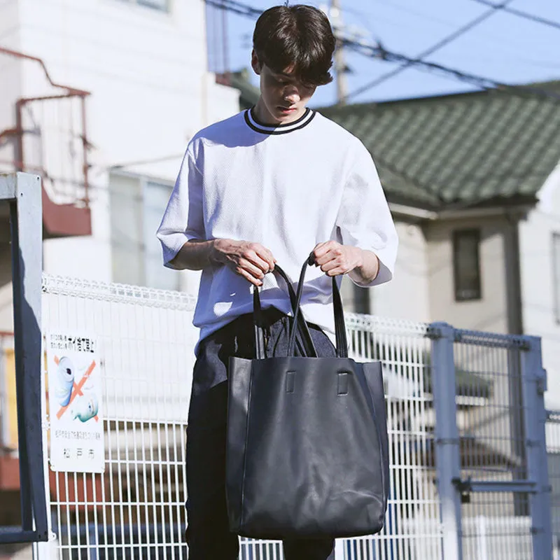 Backpack Large Capacity Totes All-Match Solid Color Single-Shoulder Bag Shopping Bag  Male