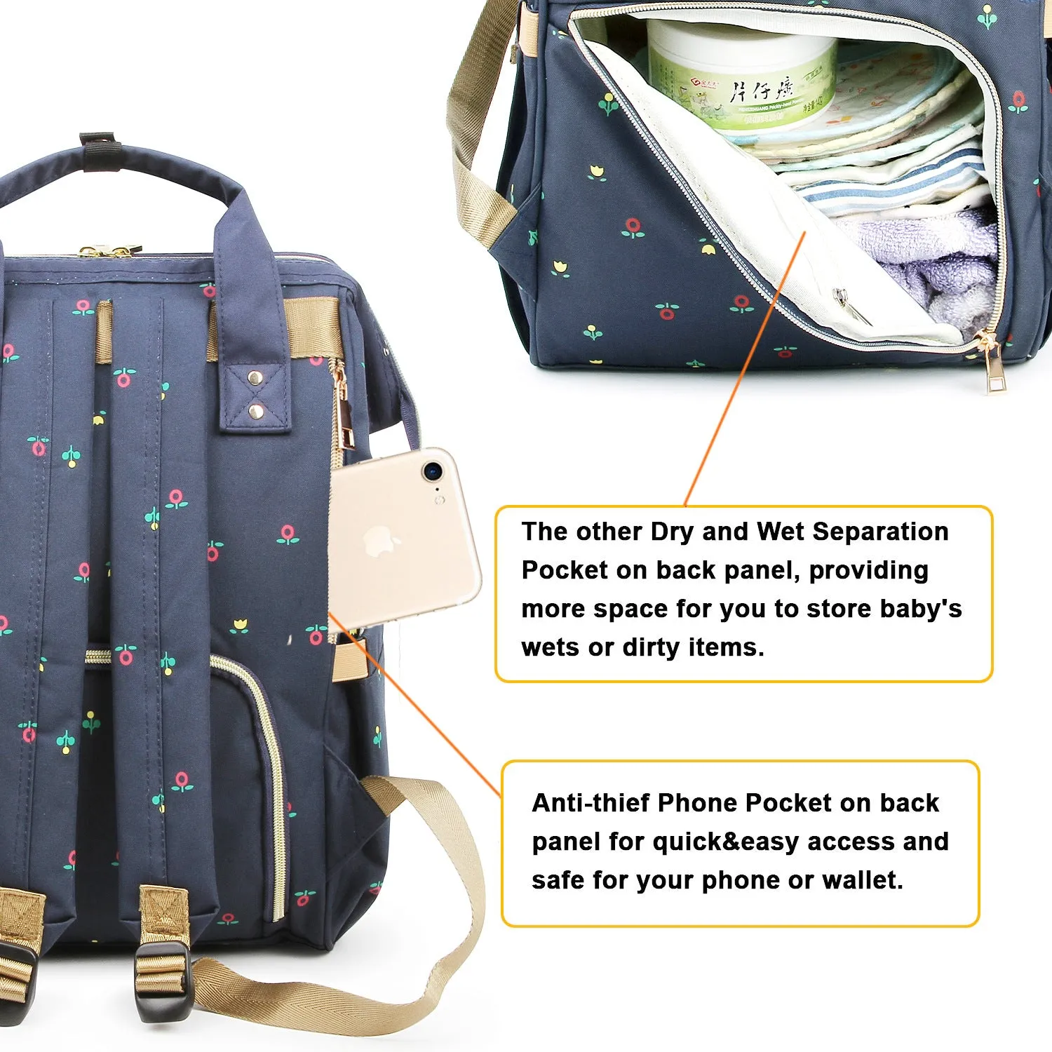 Backpack Mummy Bag  Mom  Multi-Functional Large Capacity Lightweight