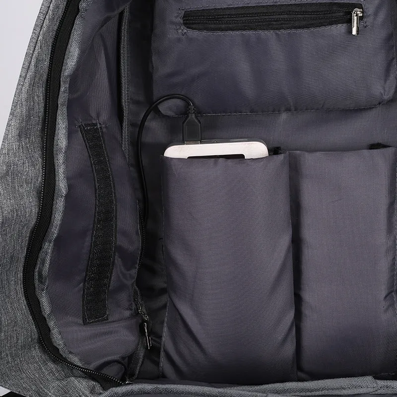 Backpack Waterproof Nylon Computer Bag USB Charging   College Students Bag
