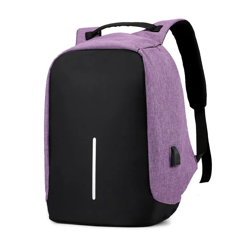 Backpack Waterproof Nylon Computer Bag USB Charging   College Students Bag