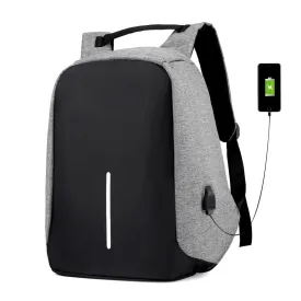 Backpack Waterproof Nylon Computer Bag USB Charging   College Students Bag