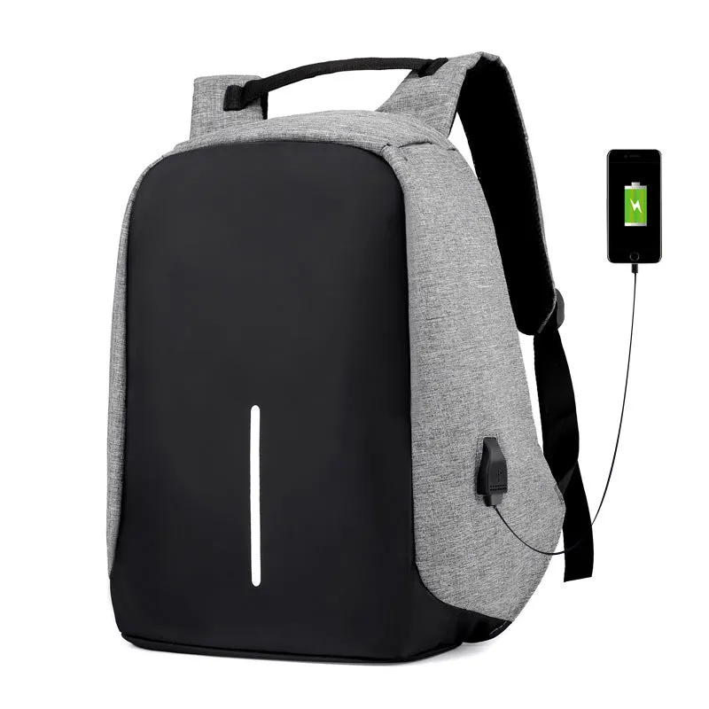 Backpack Waterproof Nylon Computer Bag USB Charging   College Students Bag