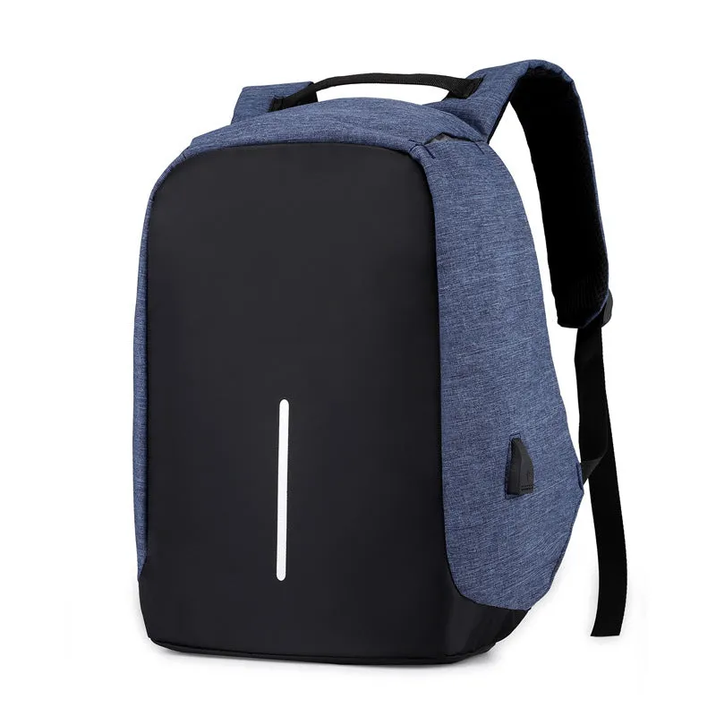 Backpack Waterproof Nylon Computer Bag USB Charging   College Students Bag