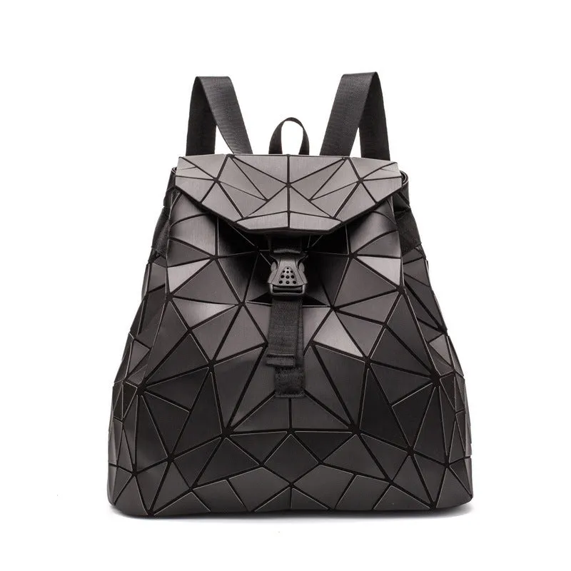 Backpack Women's Diamond Check Bag Backpack Folding Student Backpack
