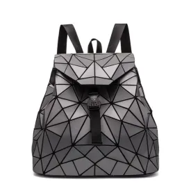 Backpack Women's Diamond Check Bag Backpack Folding Student Backpack