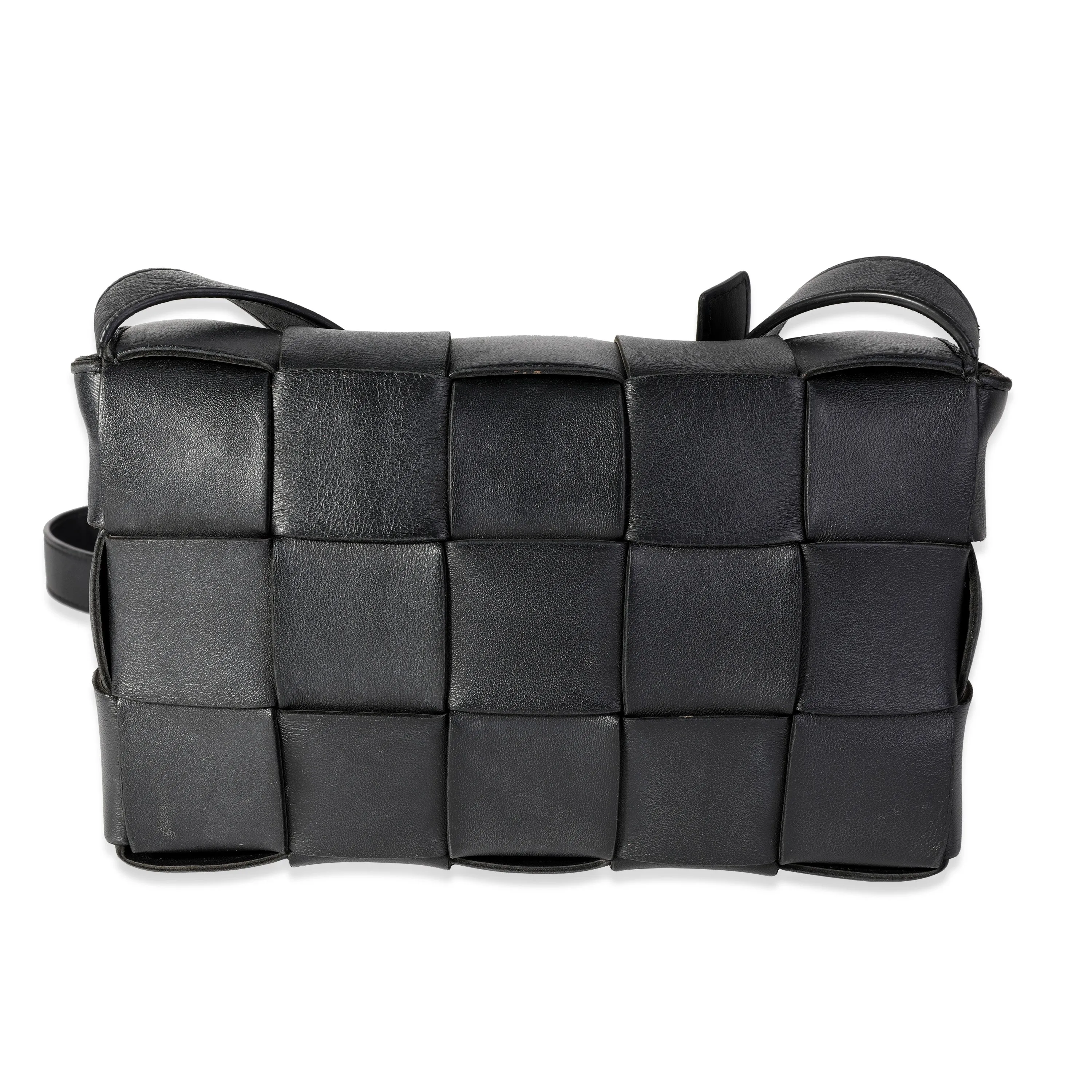 BOTTEGA VENETA Black Intrecciato Calfskin Cassette Bag