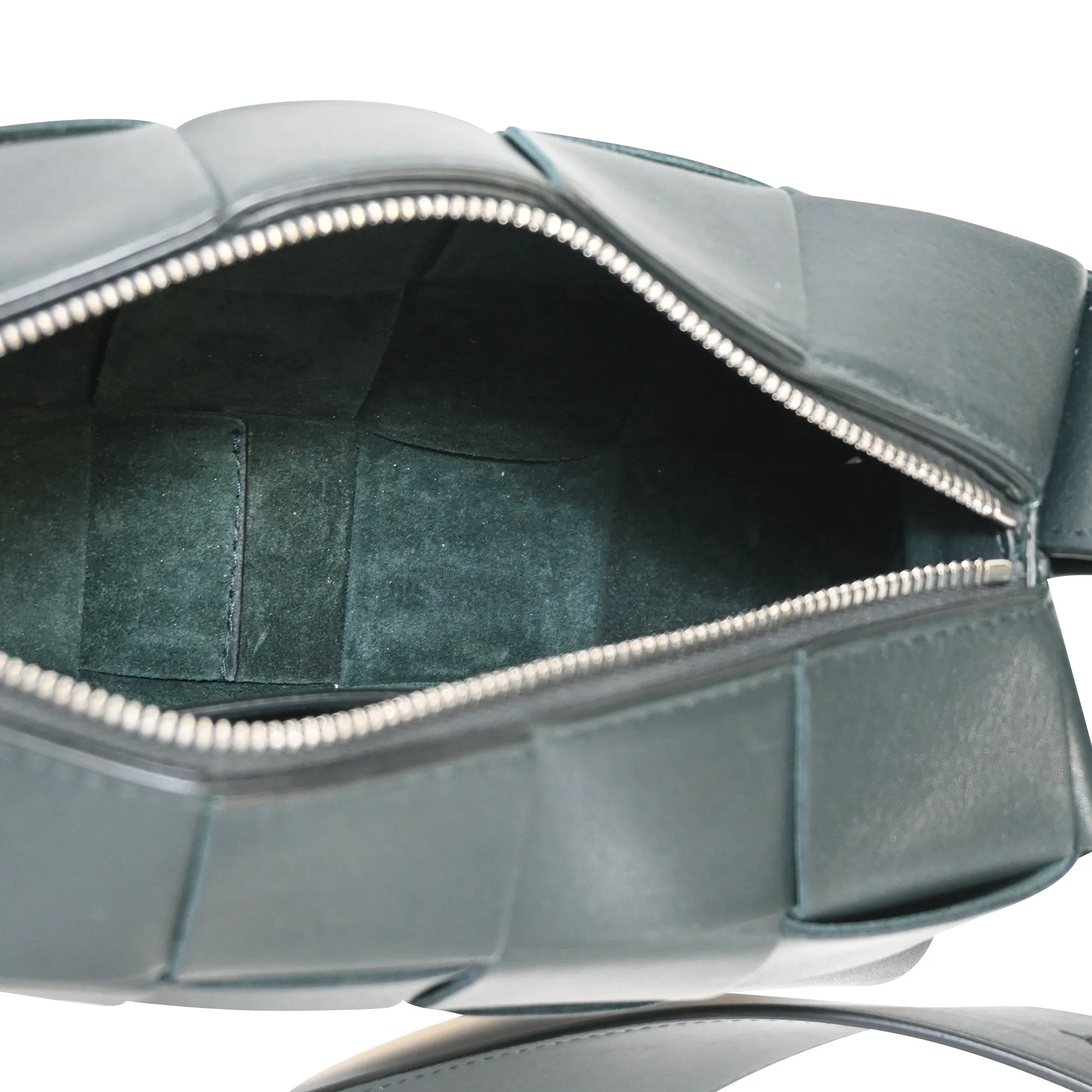 Bottega Veneta Small Brick Cassette Shoulder Bag in Green Lambskin Leather