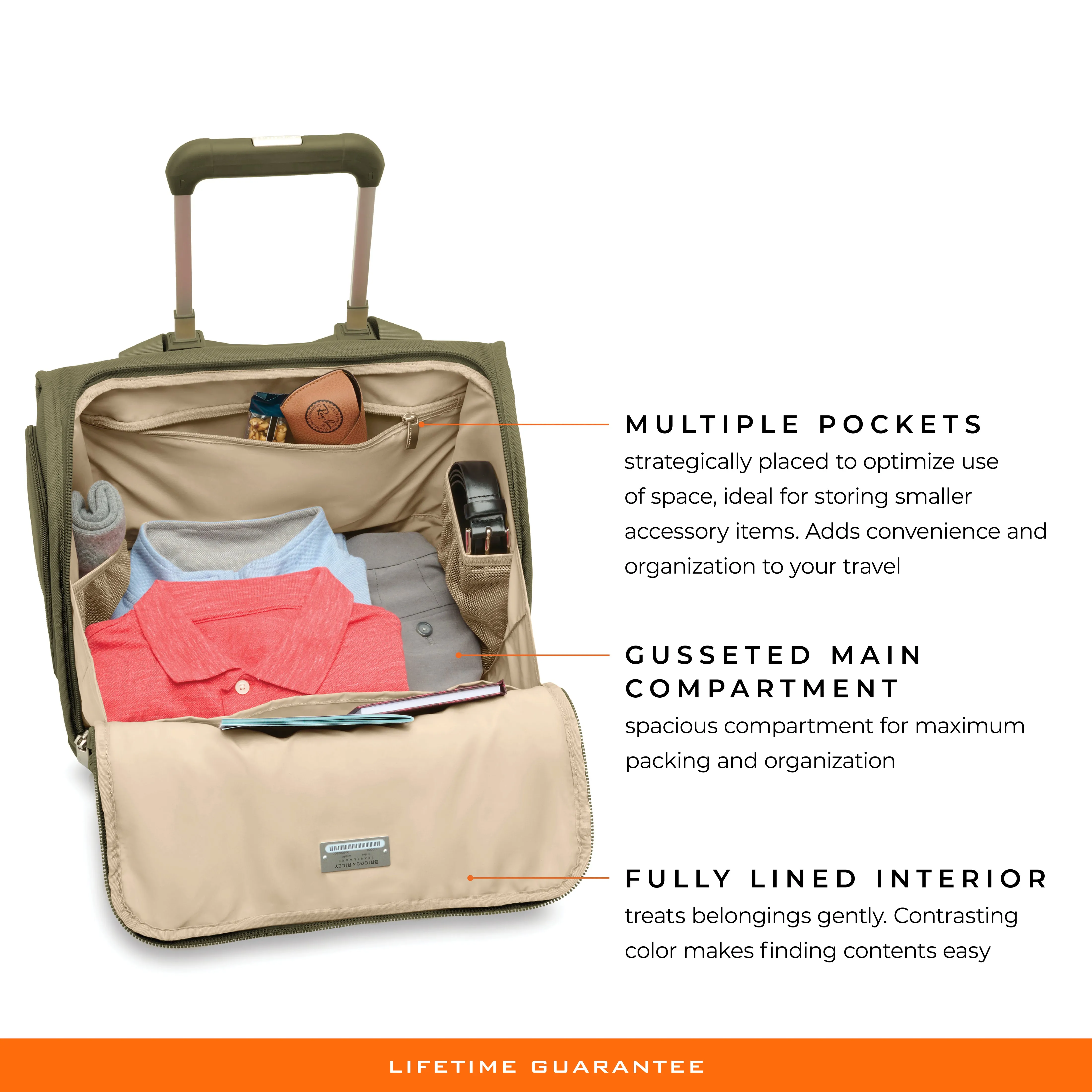 Briggs & Riley Baseline 16" 2-Wheel Cabin Bag - Olive