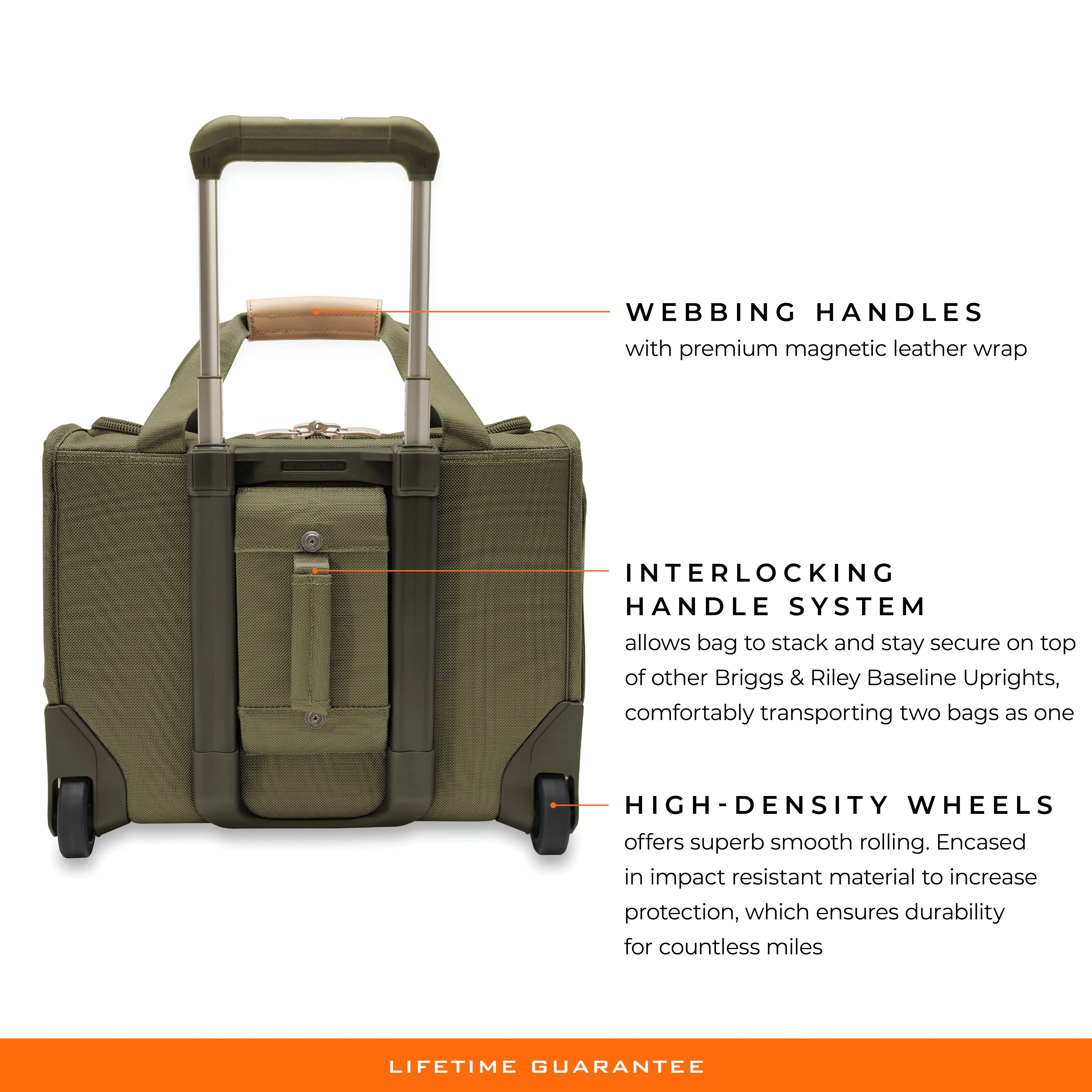 Briggs & Riley Baseline 16" 2-Wheel Cabin Bag - Olive
