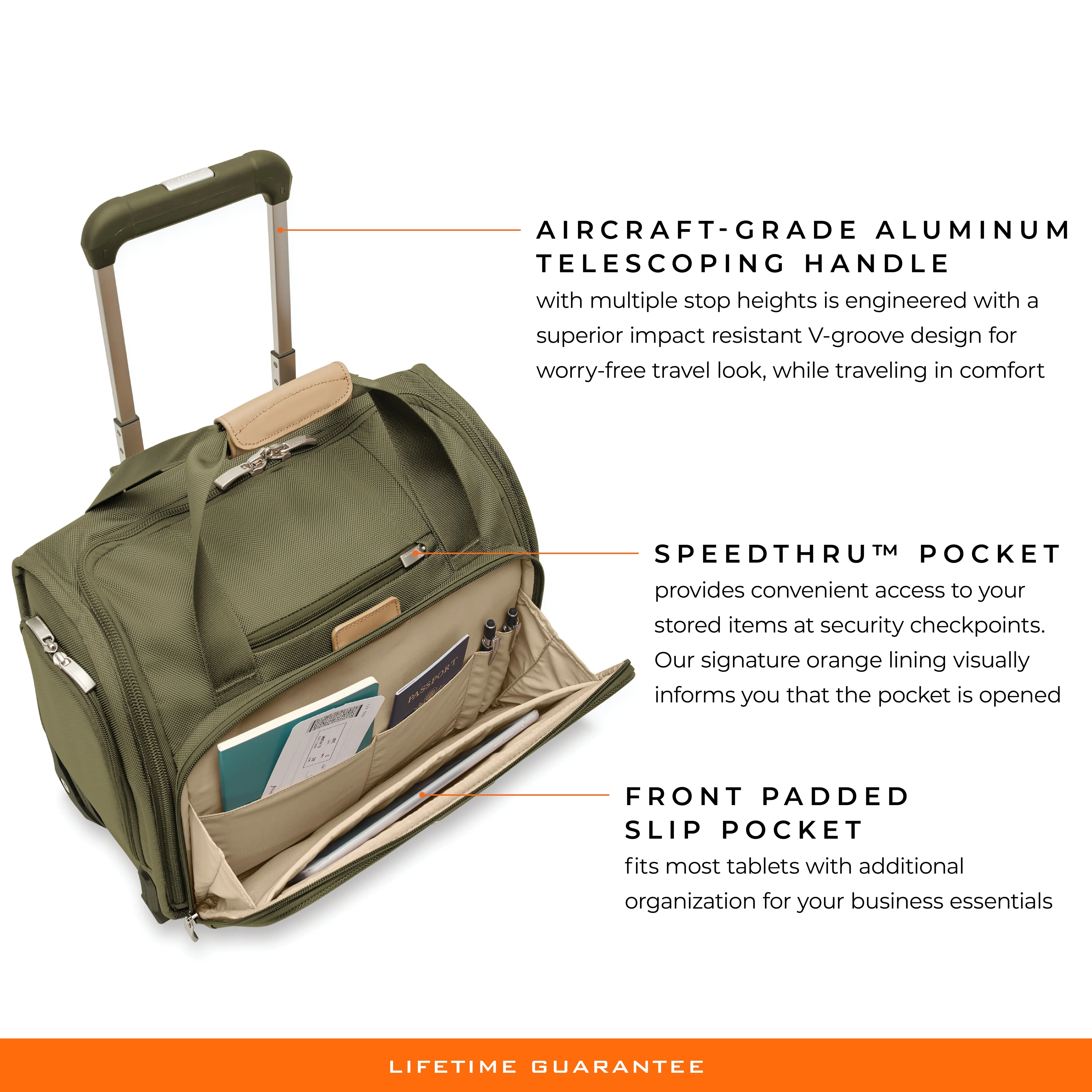 Briggs & Riley Baseline 16" 2-Wheel Cabin Bag - Olive