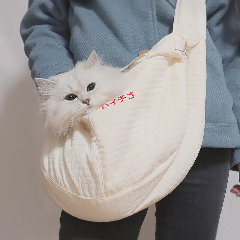 Cat dog Backpack Canvas Shoulder Cat Bag Crossbody Portable Cat Dog Supplies