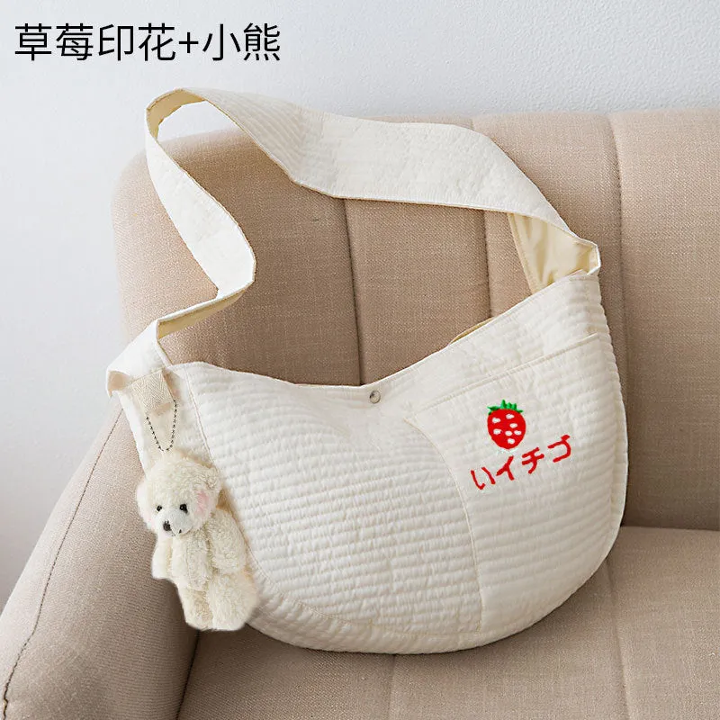 Cat dog Backpack Canvas Shoulder Cat Bag Crossbody Portable Cat Dog Supplies