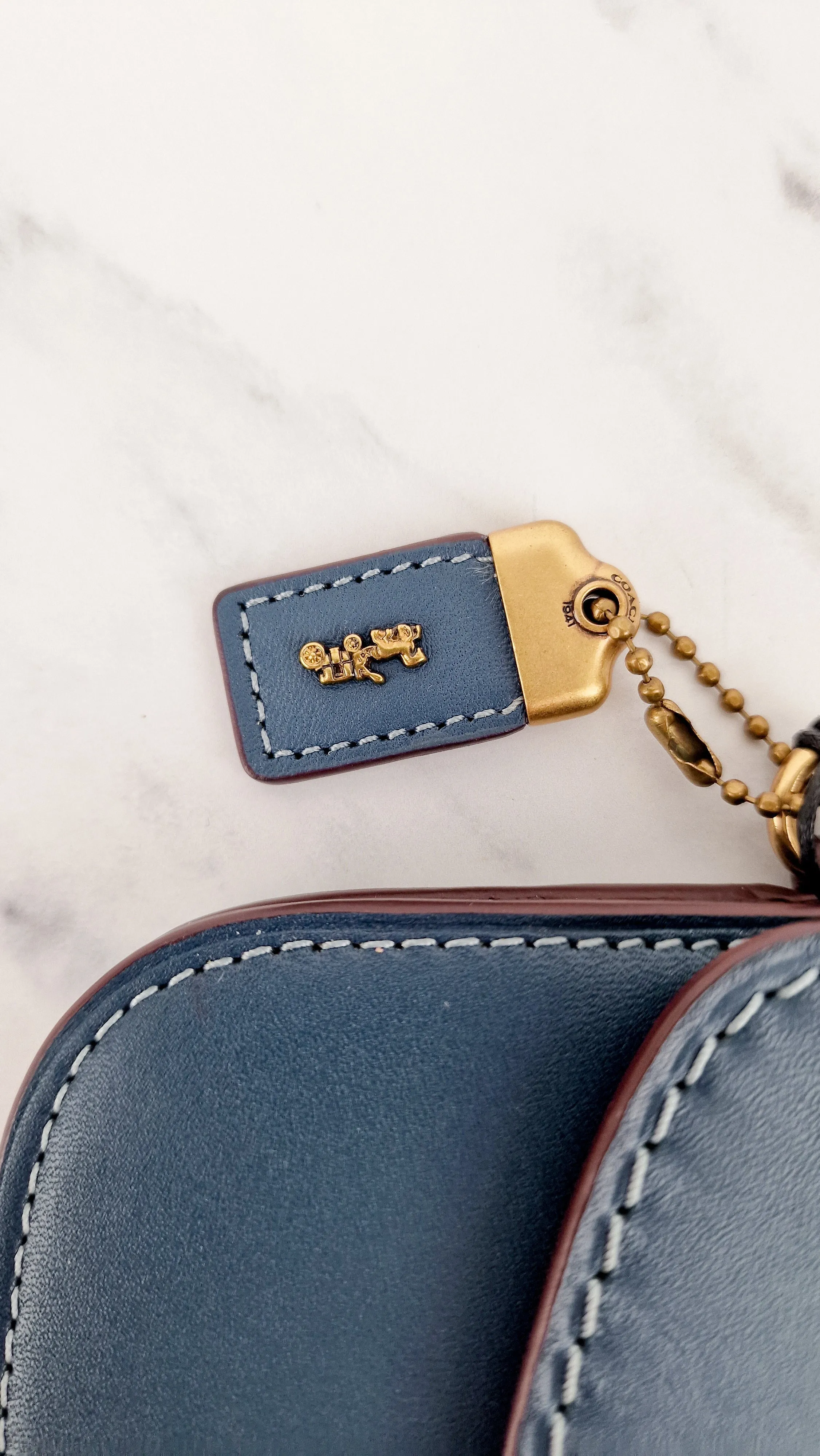 Coach 1941 Clutch Wallet Wristlet in Dark Denim Blue Smooth Leather - Coach 58818