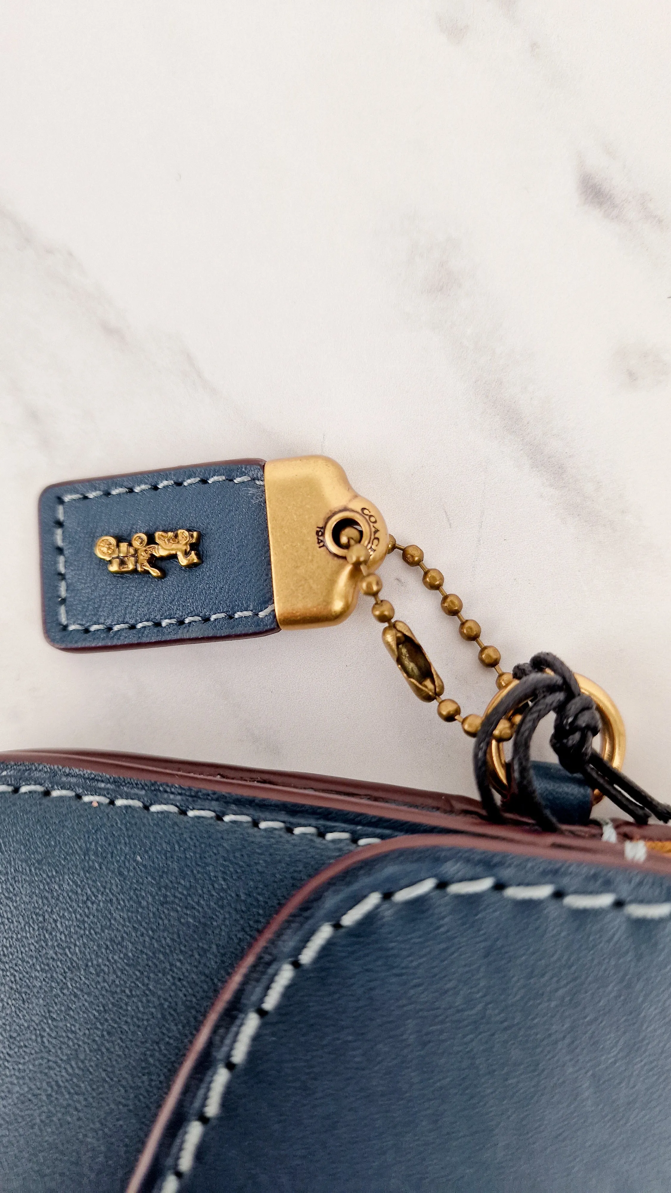 Coach 1941 Clutch Wallet Wristlet in Dark Denim Blue Smooth Leather - Coach 58818