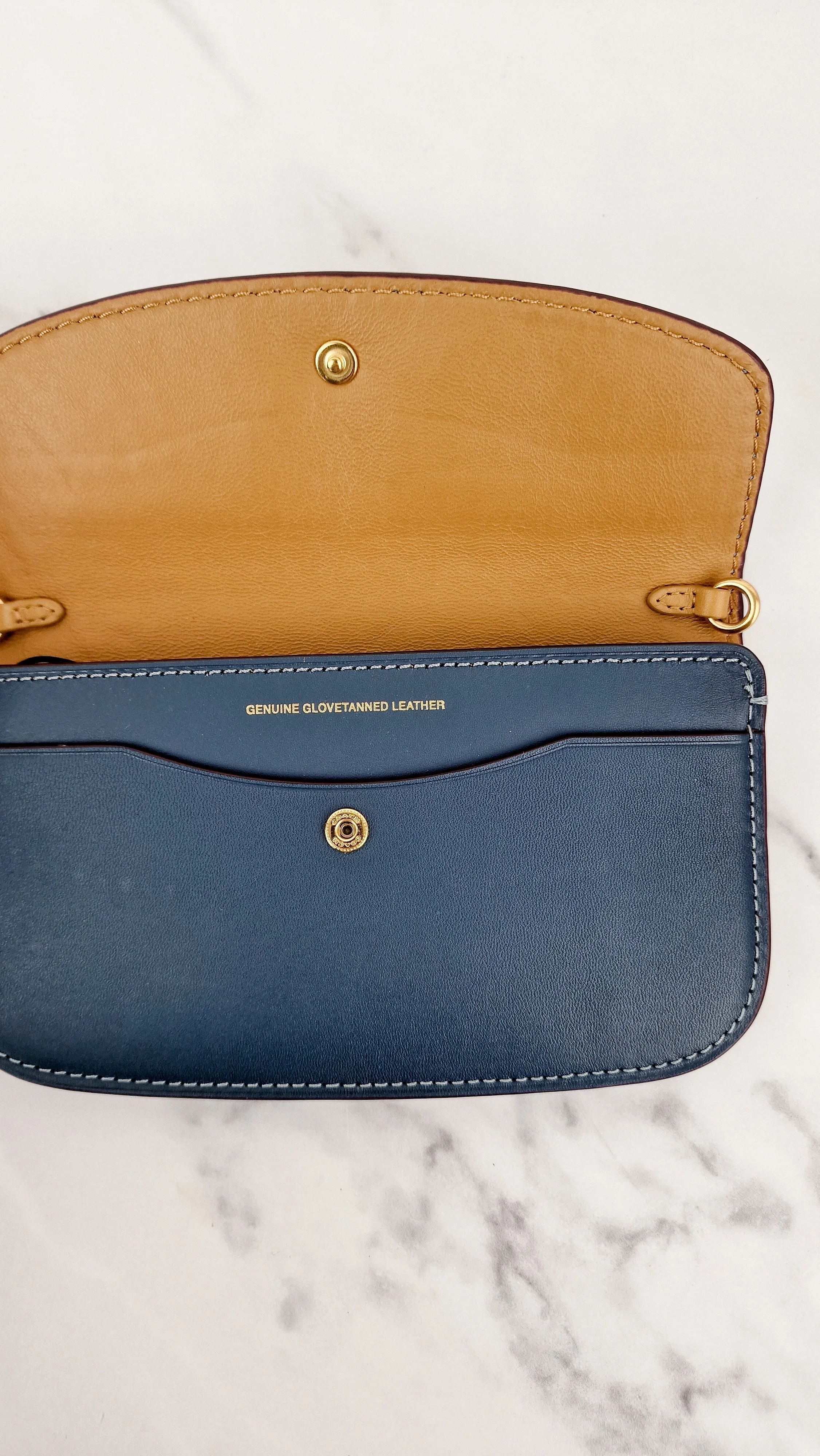 Coach 1941 Clutch Wallet Wristlet in Dark Denim Blue Smooth Leather - Coach 58818