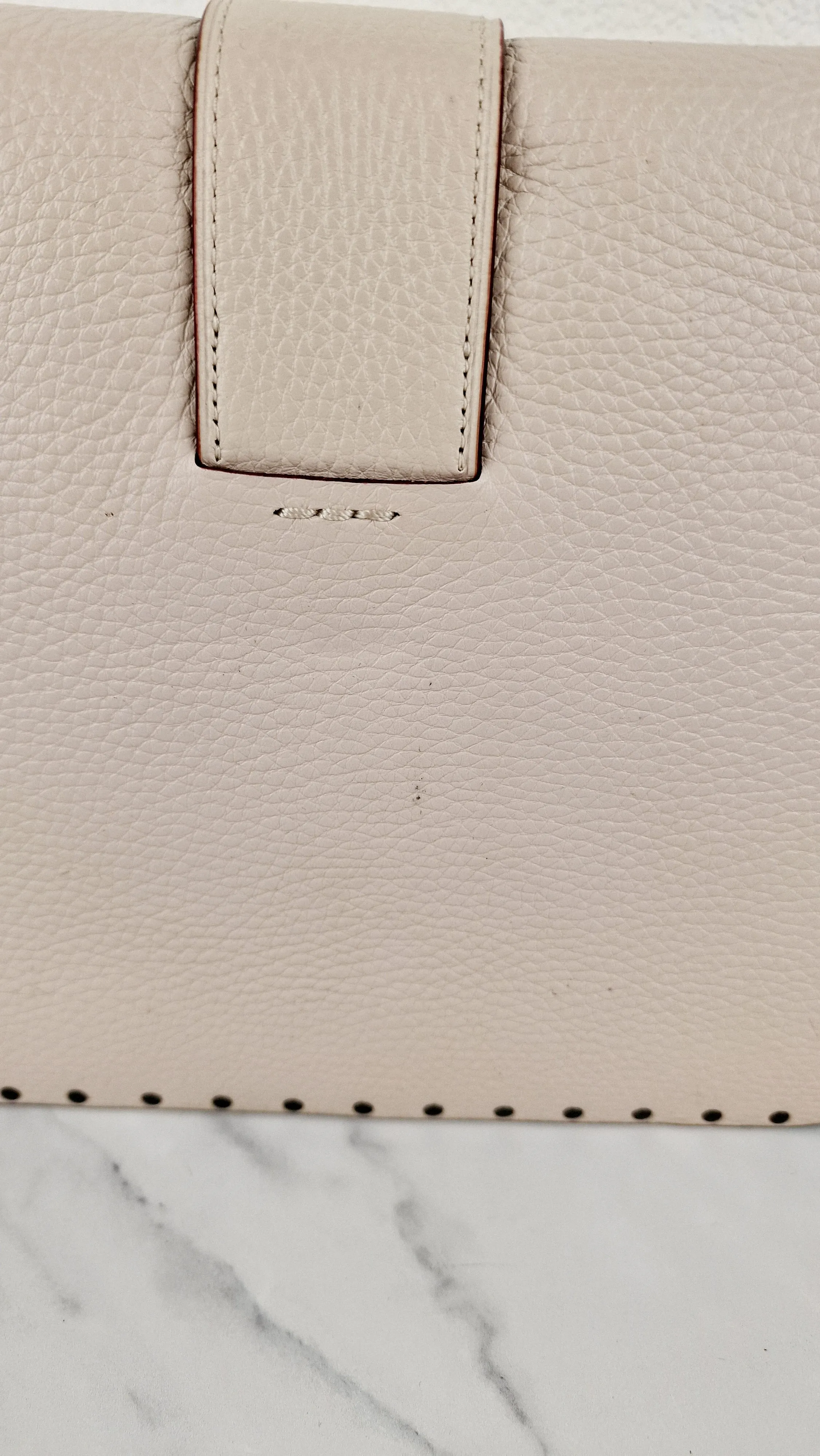 Coach 1941 Page 27 With Border Rivets in Chalk White Pebble Leather - Coach 31929