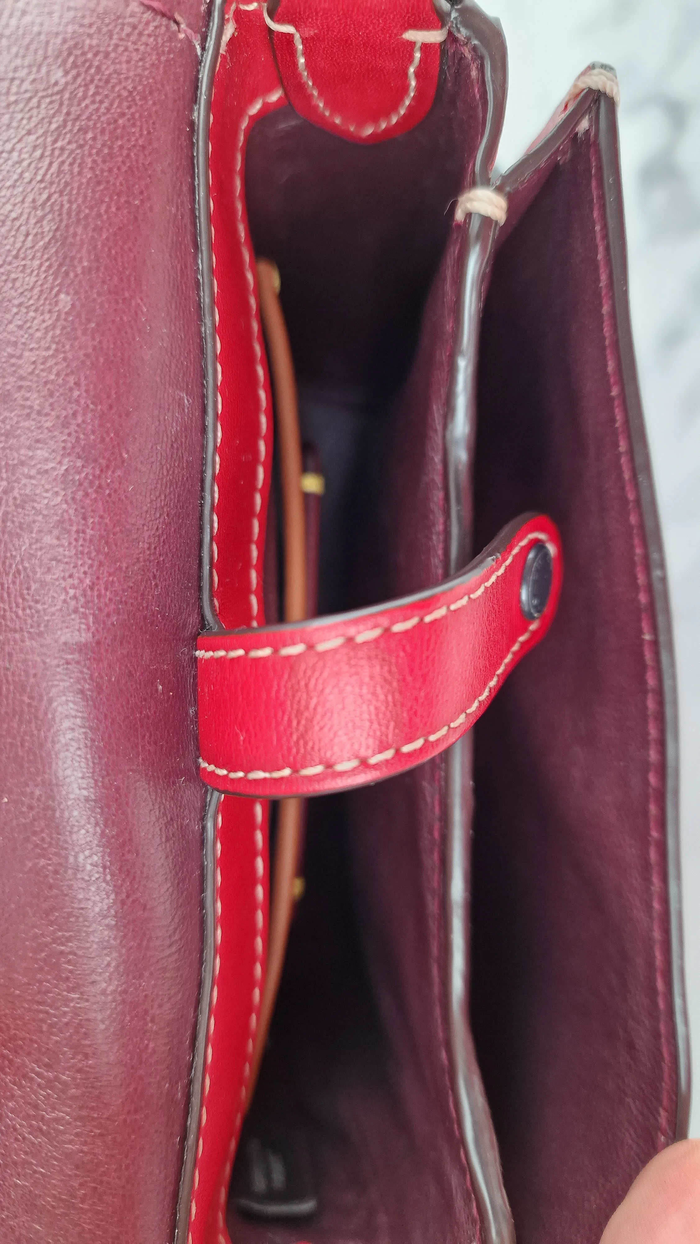 Coach 1941 Saddle 17 With Western Rivets in Red Leather - Coach 56564