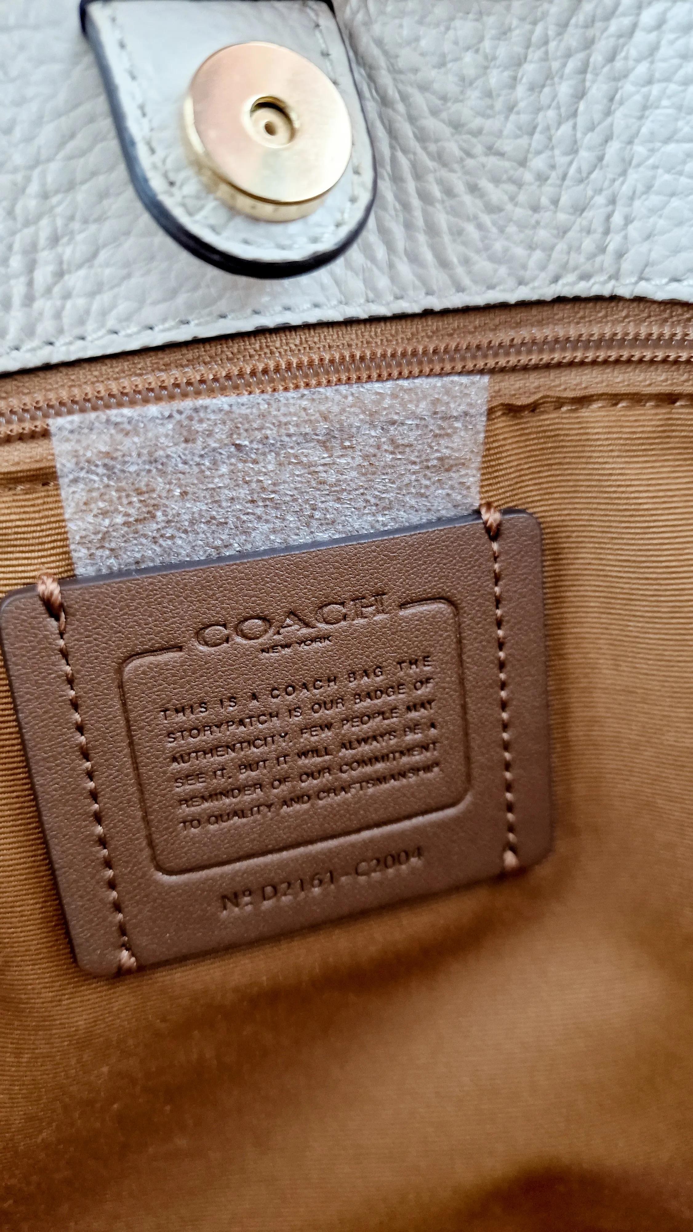 Coach Dempsey Carryall Tote Bag Handbag in Chalk Leather & Gold Tone Hardware - Coach C2004