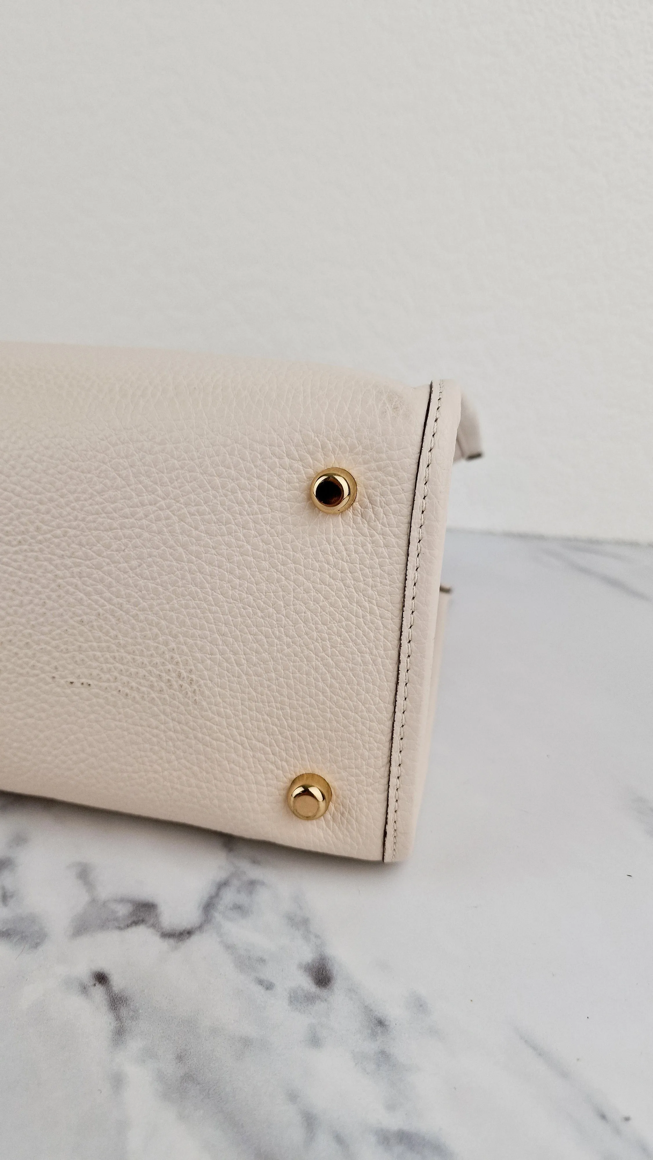 Coach Dempsey Carryall Tote Bag Handbag in Chalk Leather & Gold Tone Hardware - Coach C2004