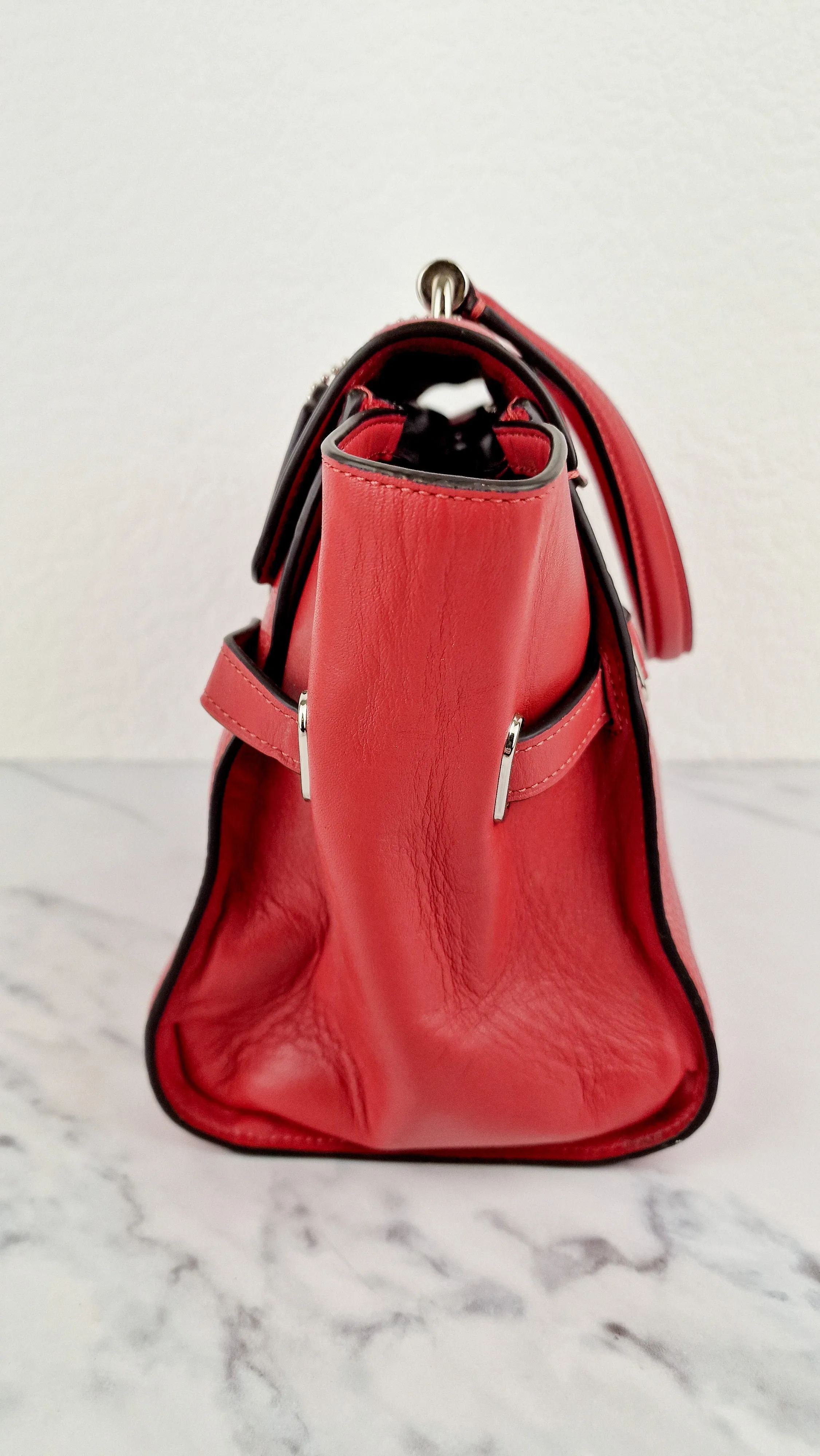 Coach Large Blake Flap Carryall Bag in Red Mixed Leather with Tophandle & Turnlock - Coach F39020