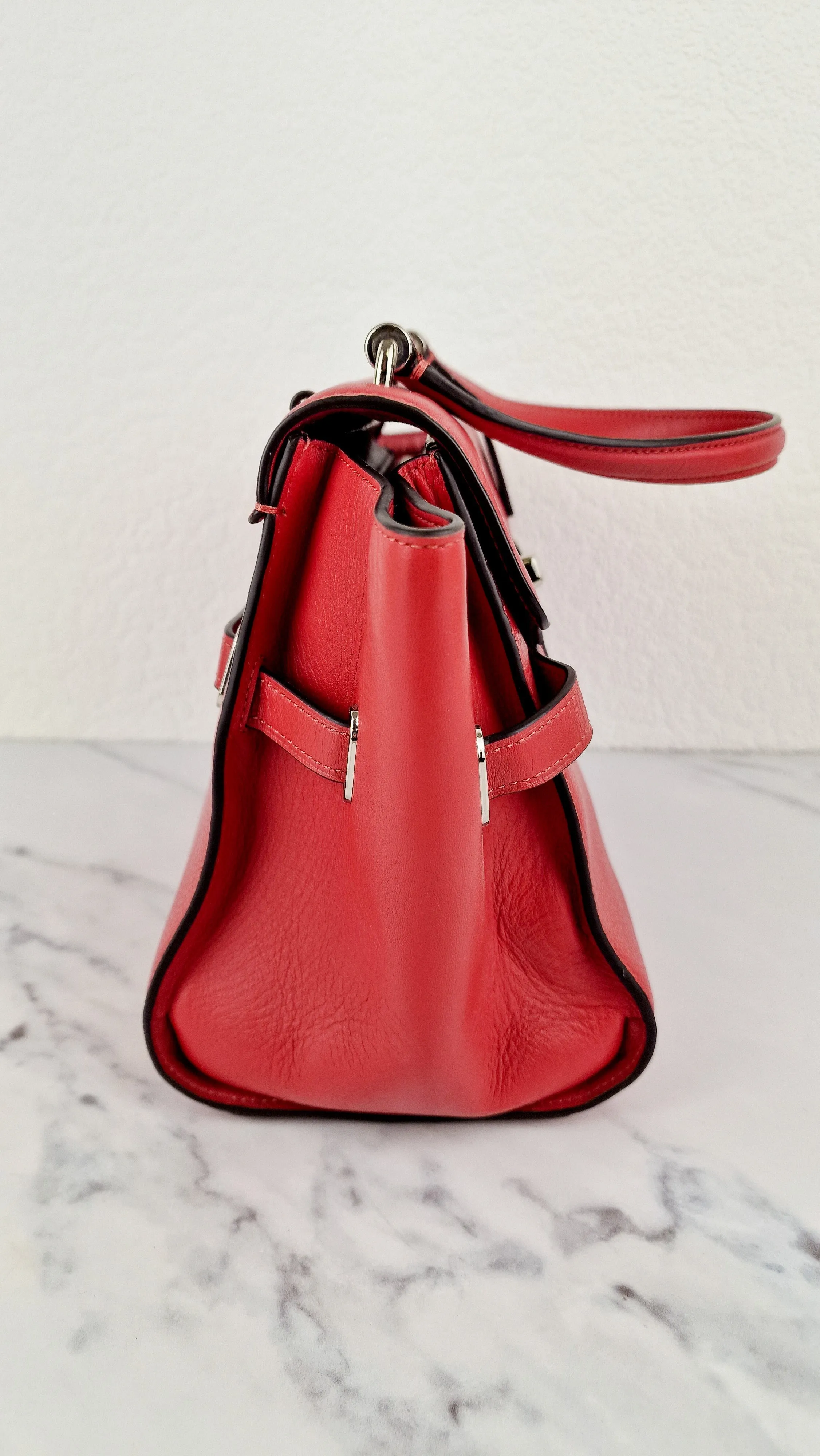 Coach Large Blake Flap Carryall Bag in Red Mixed Leather with Tophandle & Turnlock - Coach F39020