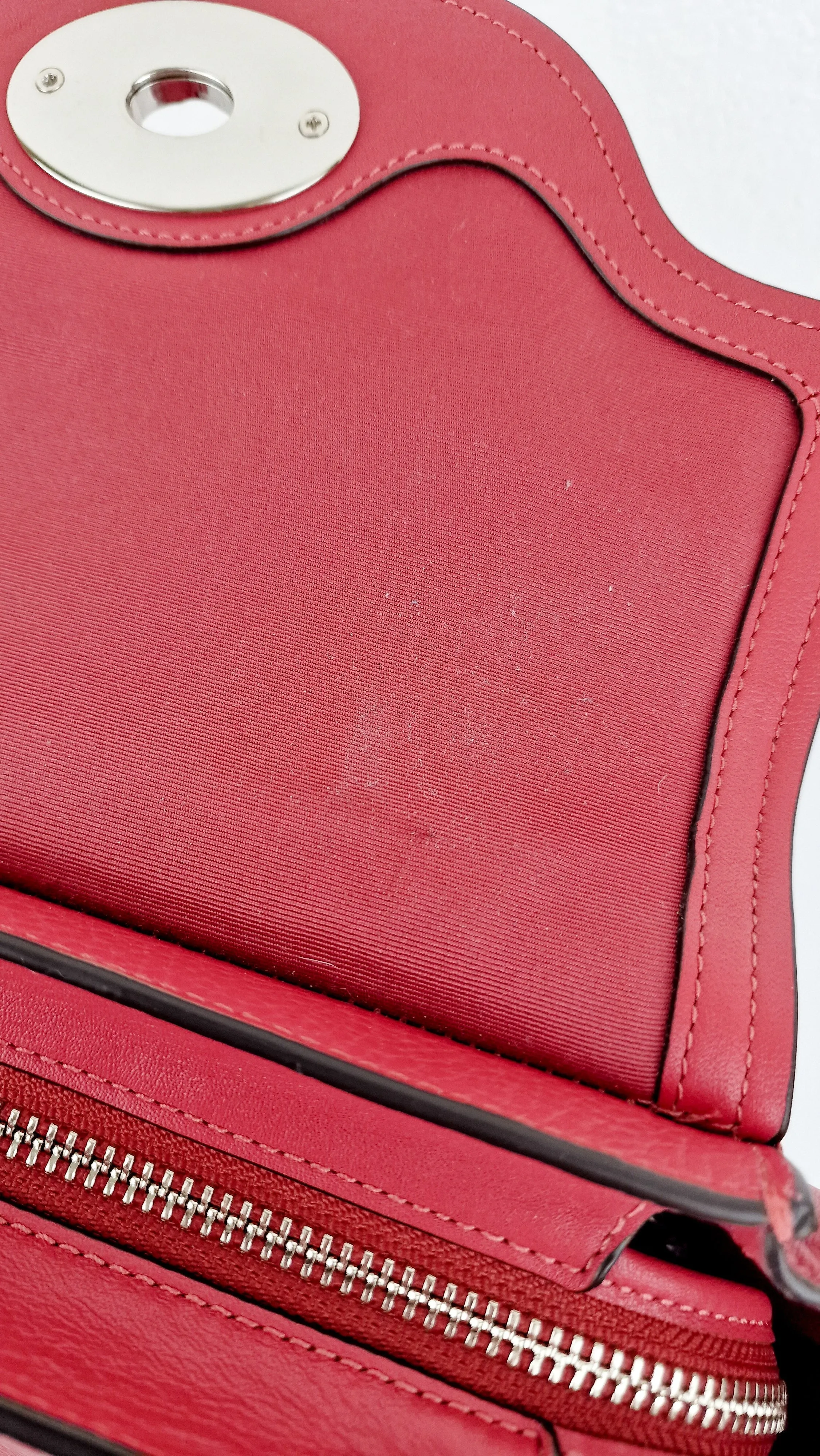 Coach Large Blake Flap Carryall Bag in Red Mixed Leather with Tophandle & Turnlock - Coach F39020