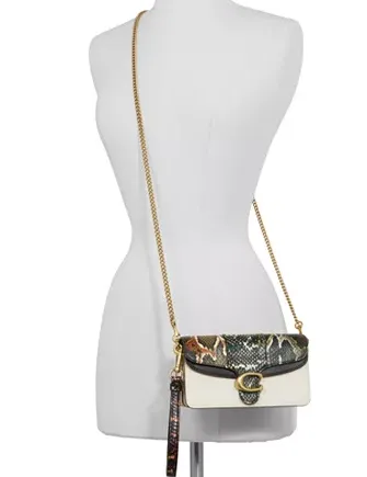 Coach Leather & Snakeskin Tabby Crossbody