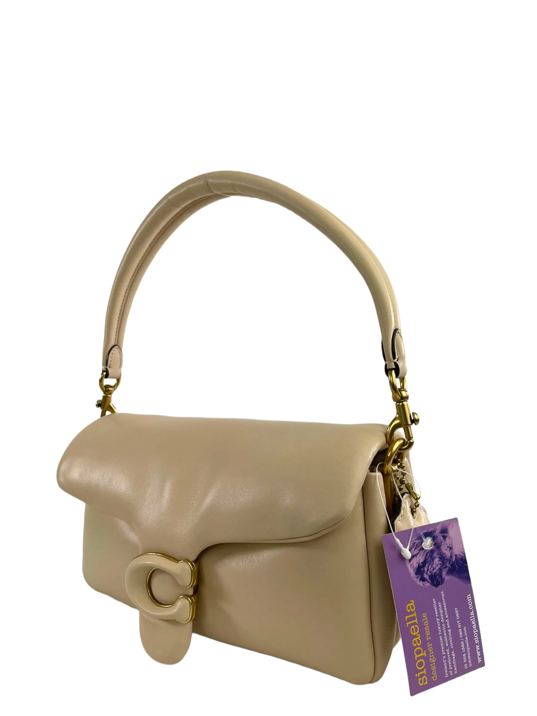 Coach Nude Quilted Leather " Pillow Tabby" 26 Shoulder Bag