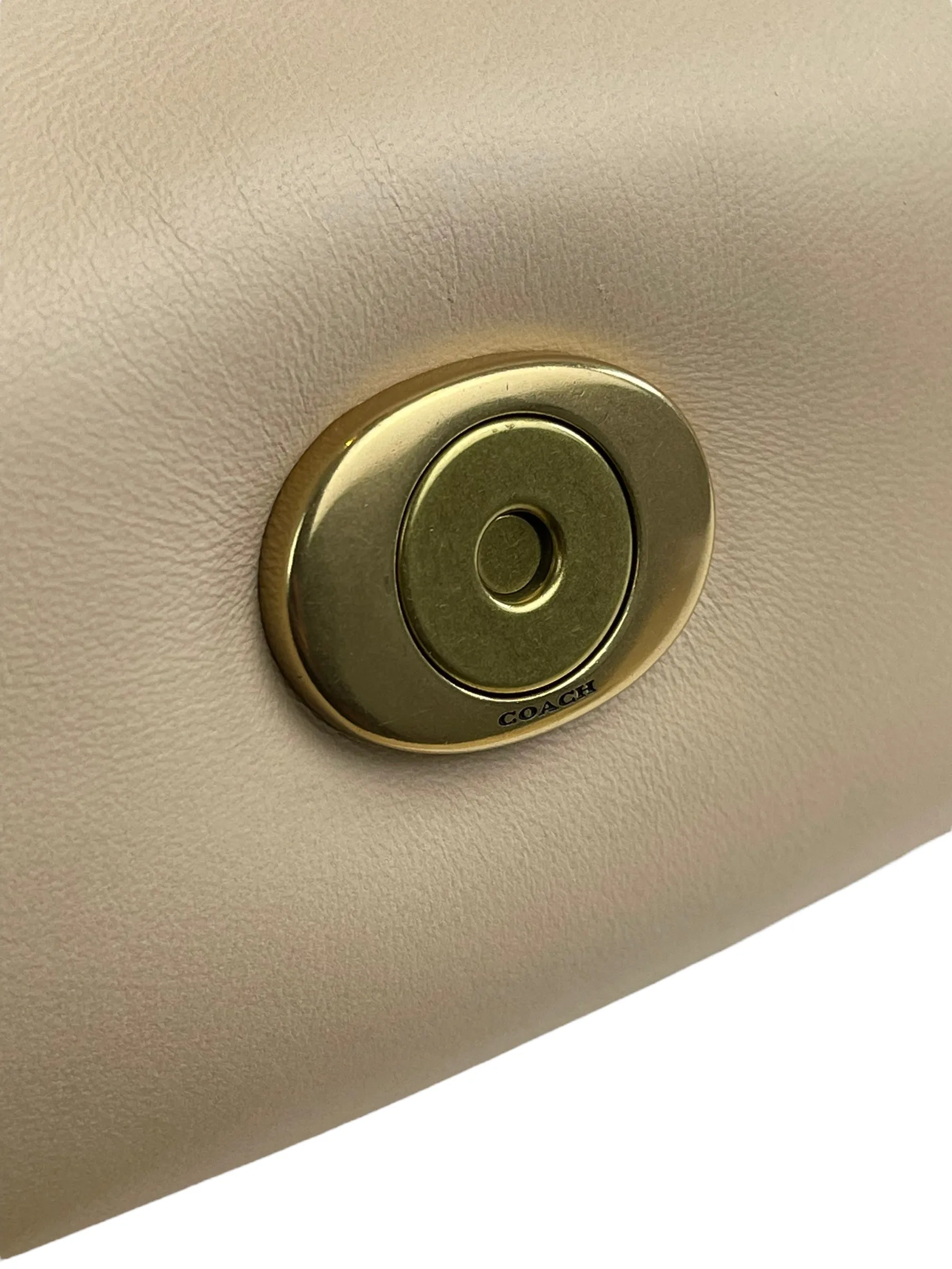 Coach Nude Quilted Leather " Pillow Tabby" 26 Shoulder Bag