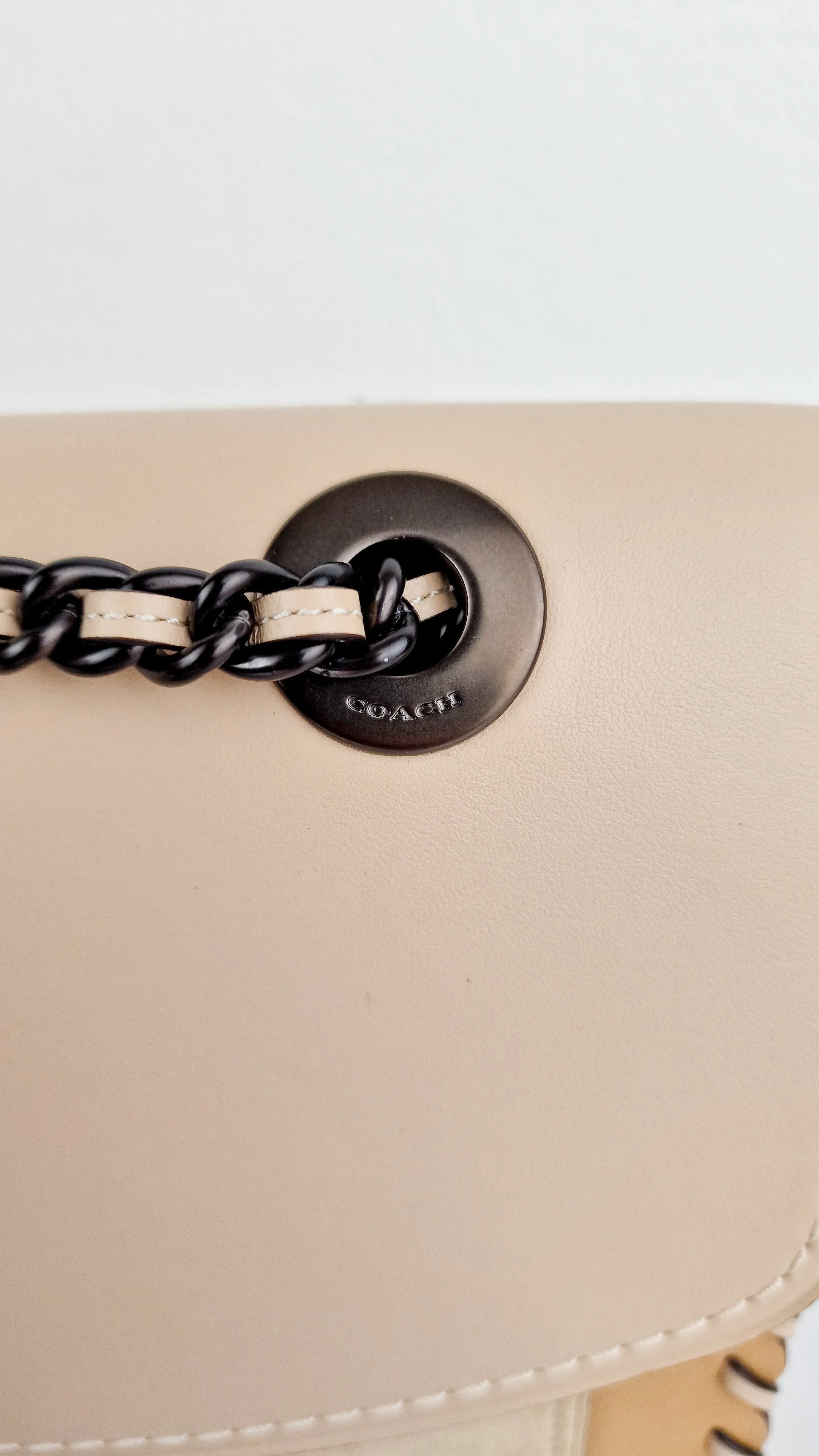 Coach Parker Shoulder Bag With Whipstitch in Beechwood Leather & Suede - Coach Sample Bag