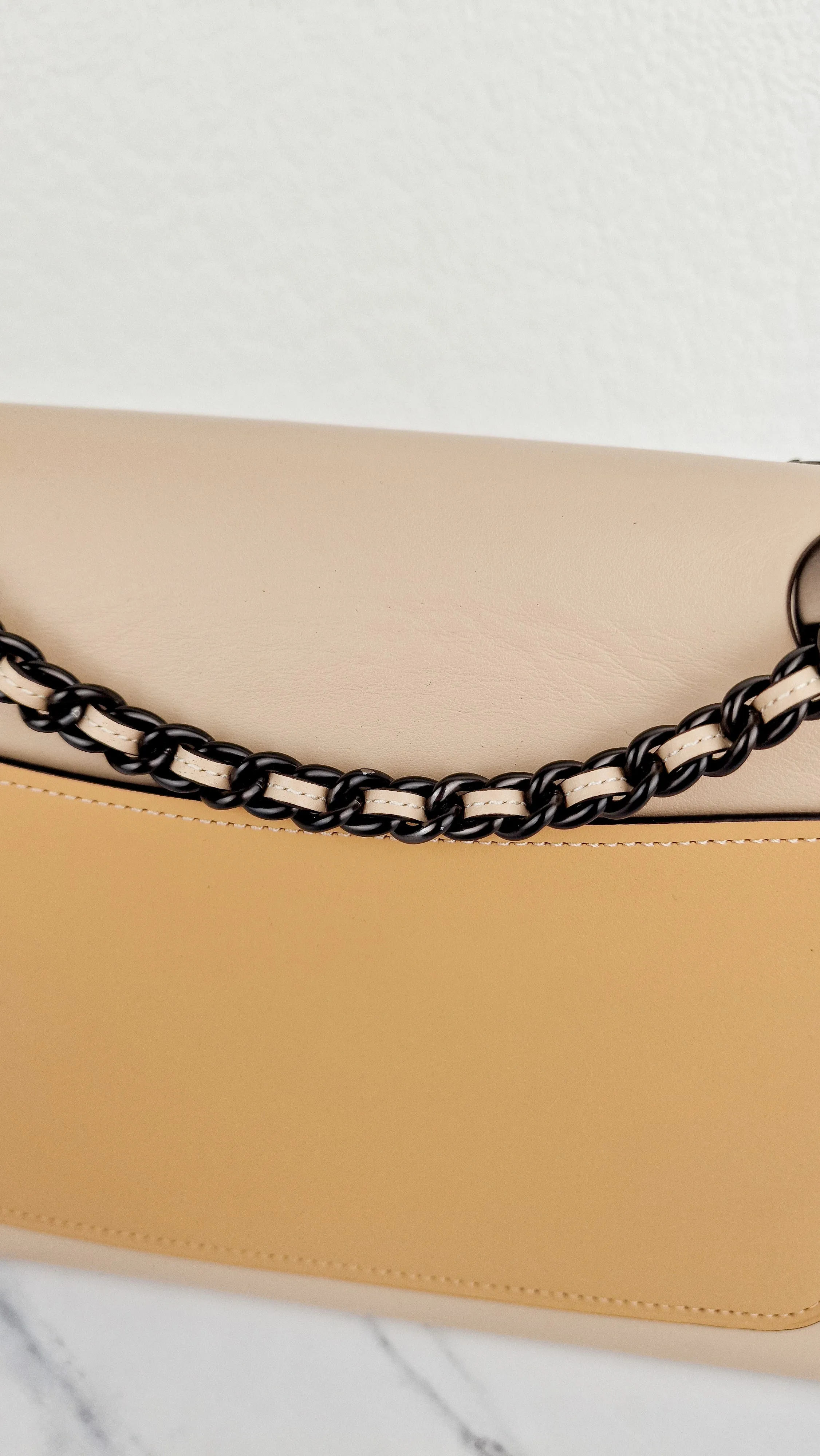 Coach Parker Shoulder Bag With Whipstitch in Beechwood Leather & Suede - Coach Sample Bag