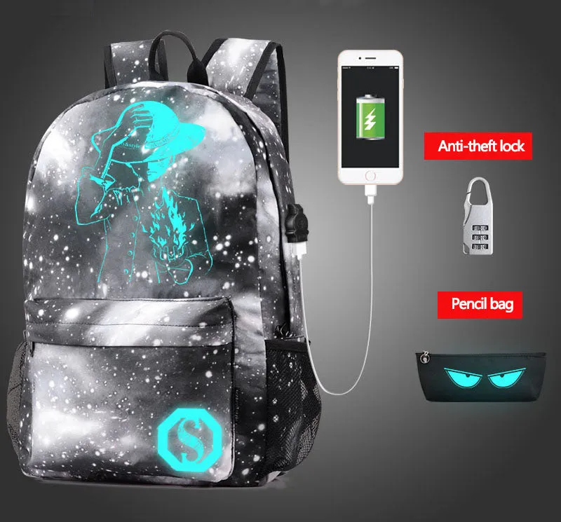 Cool Luminous Anti-theft with USB Charging School Bag