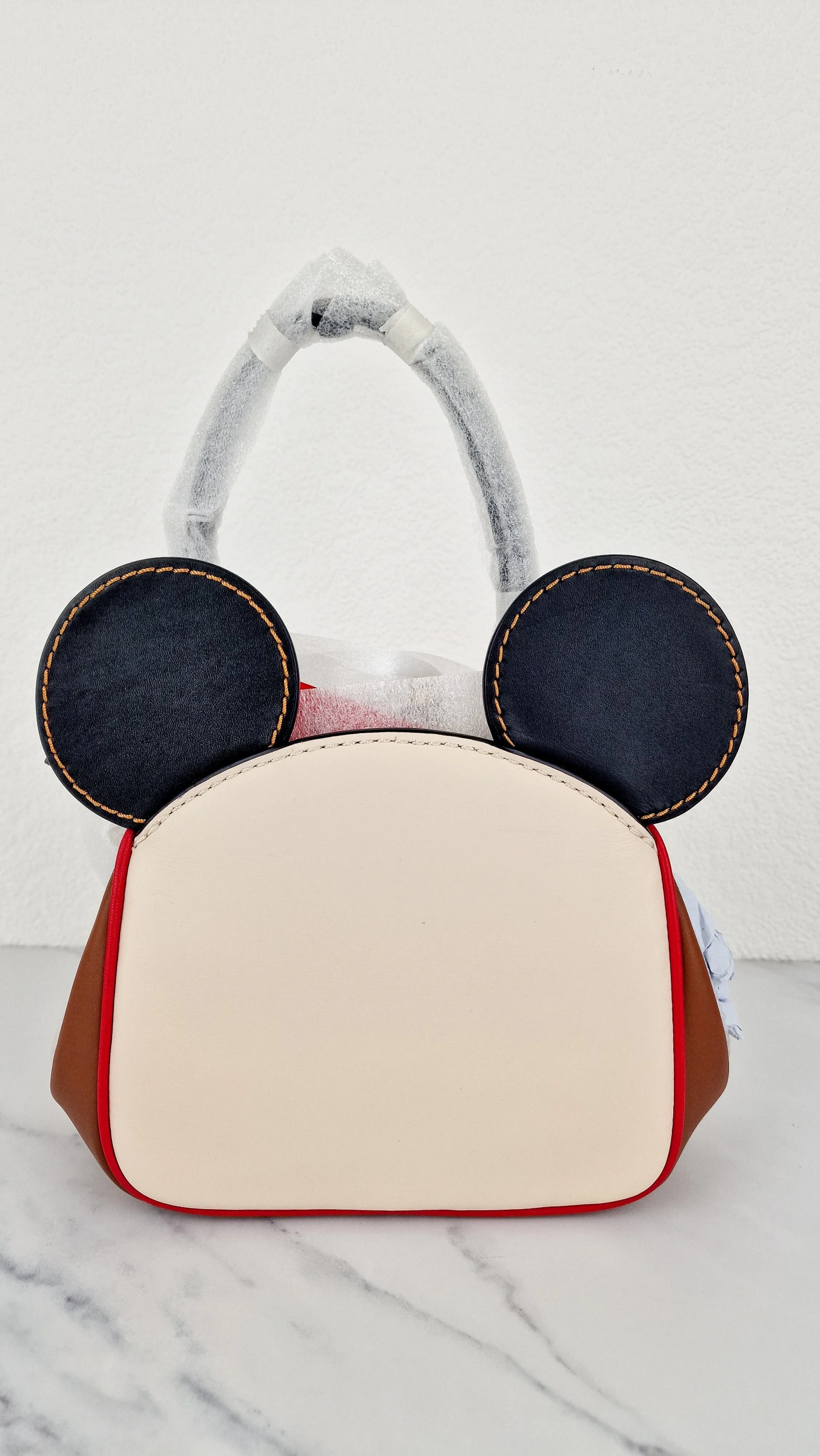Disney x Coach x Keith Haring Mickey Mouse Kisslock Bag in Smooth Leather With Mickey Mouse and Spaceship Pop Art Crossbody Bag Handbag - Coach 4719