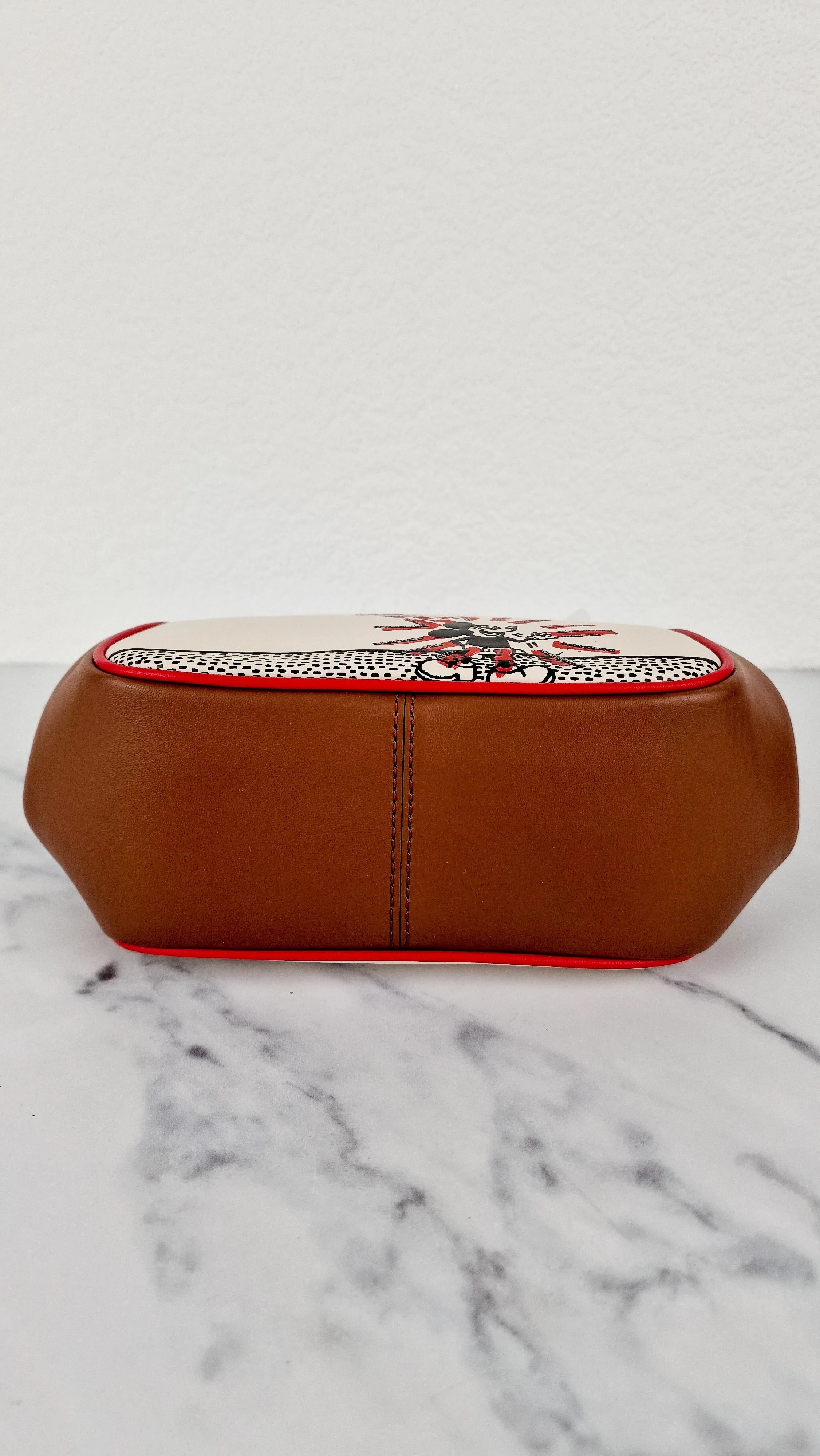 Disney x Coach x Keith Haring Mickey Mouse Kisslock Bag in Smooth Leather With Mickey Mouse and Spaceship Pop Art Crossbody Bag Handbag - Coach 4719