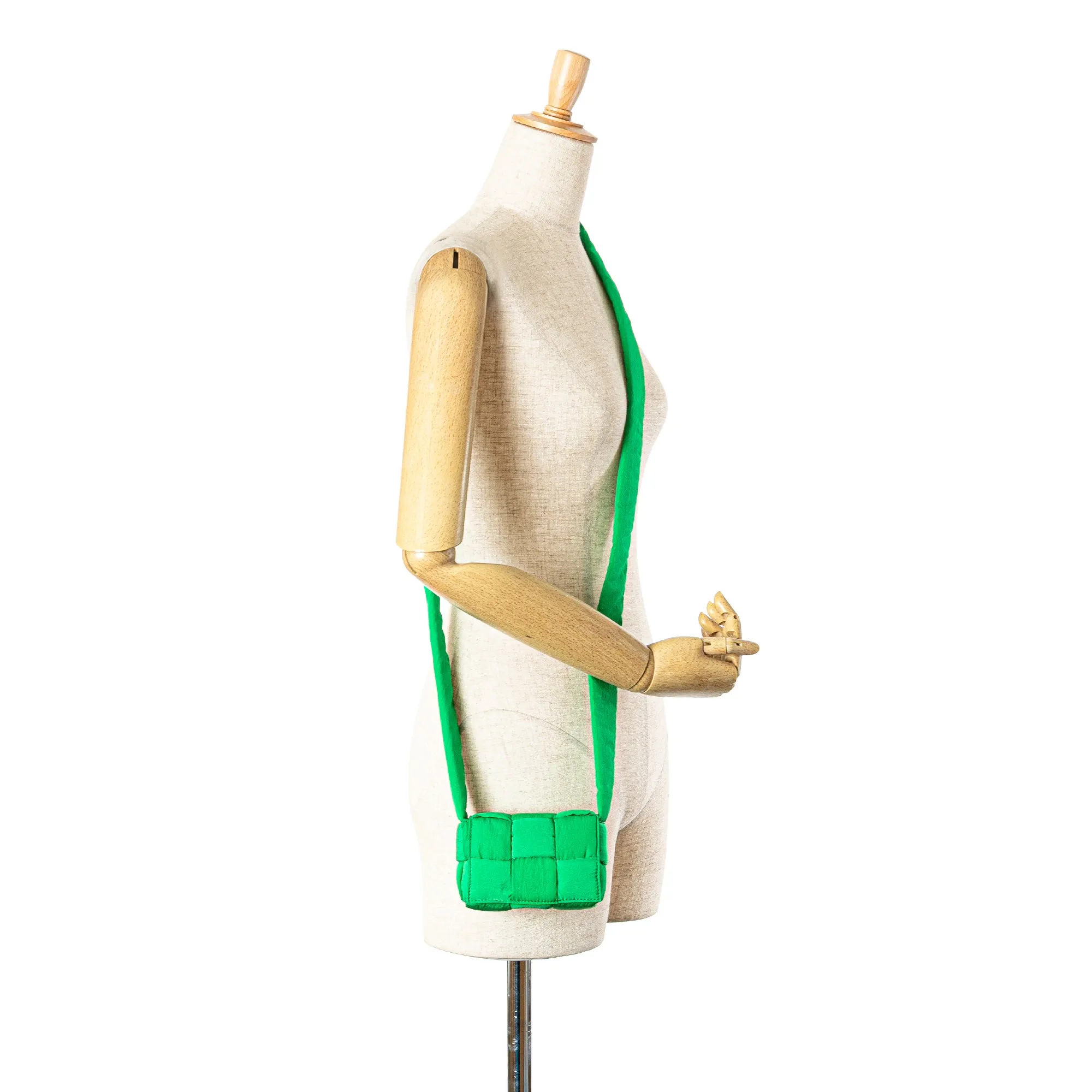 Green Bottega Veneta Candy Nylon Intrecciato Padded Tech Cassette Crossbody