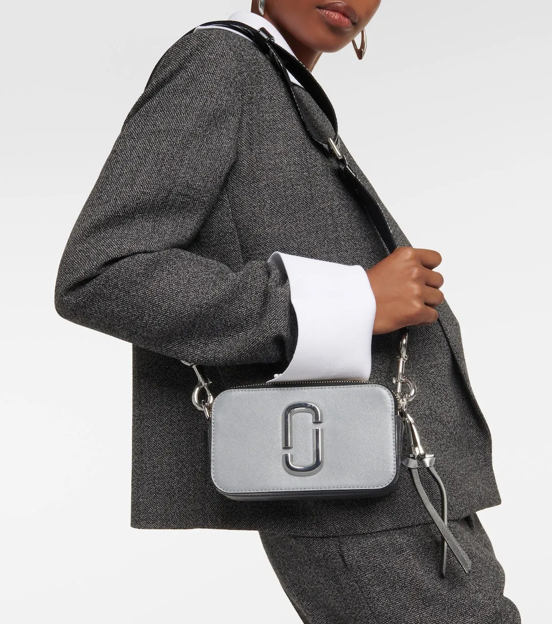Marc Jacobs leather snapshot camera bag, gray