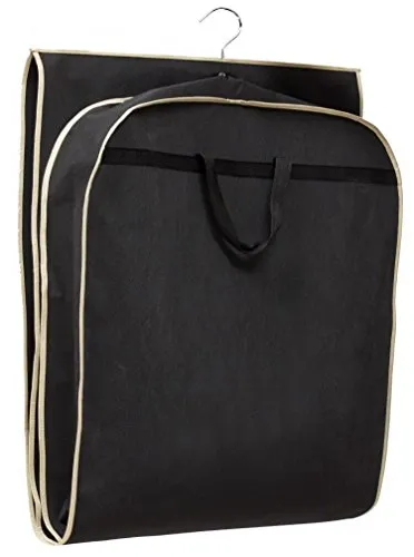 MISSLO Breathable 54" Suit Dress Black Garment Bag Gusseted, 2 Pack