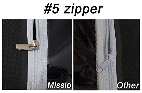 MISSLO Breathable 54" Suit Dress Black Garment Bag Gusseted, 2 Pack