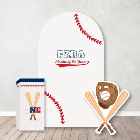 Rookie Year Birthday Party Backdrop Bundle - Baseball Theme Birthday Backdrop - First Birthday  Chiara Backdrop, Pedestal and Prop Package