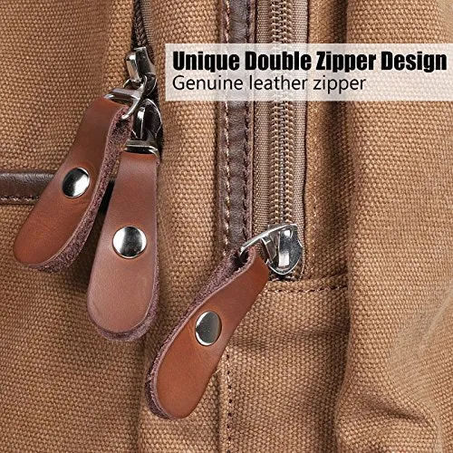 School Backpack,AUGUR Vintage Casual Canvas Backpack Travel Hiking Rucksack for Men Women