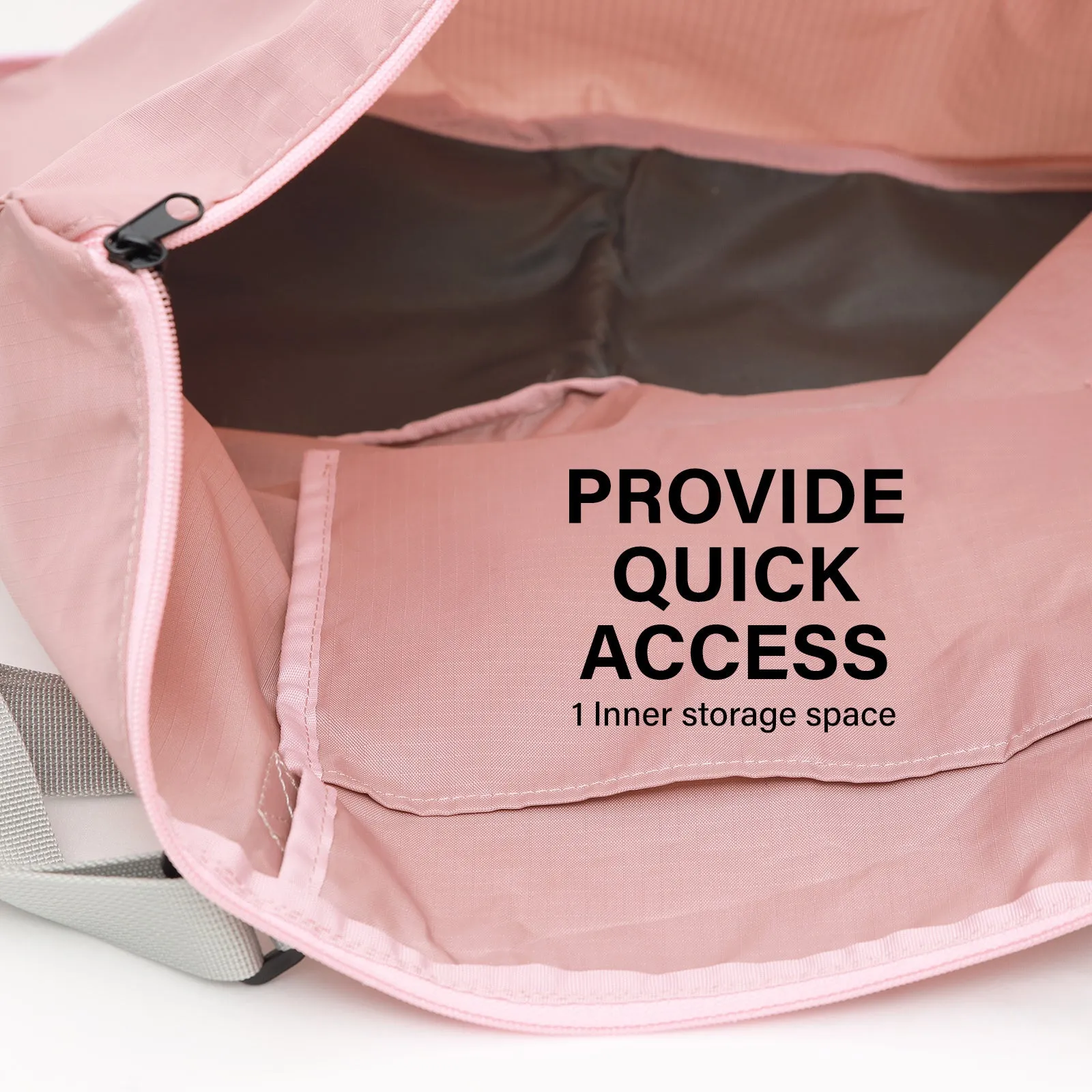 Shopper Tote Bag Foldable Travel Laptop Grocery KO-DUAL - Pink