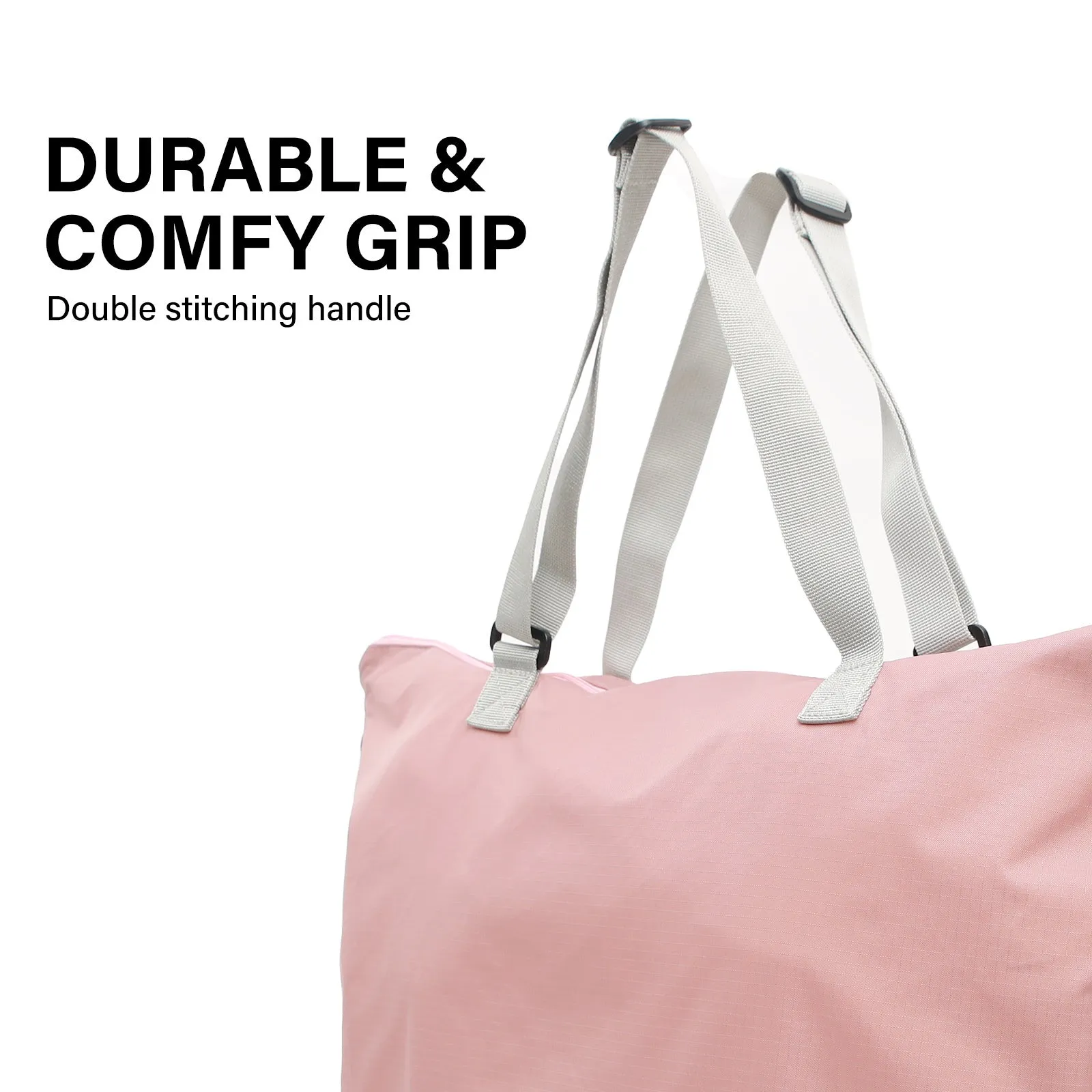 Shopper Tote Bag Foldable Travel Laptop Grocery KO-DUAL - Pink