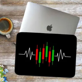 Trading candles Double Side printed Laptop Sleeve with Vibrant Digital Prints – Protect Your Laptop in Style