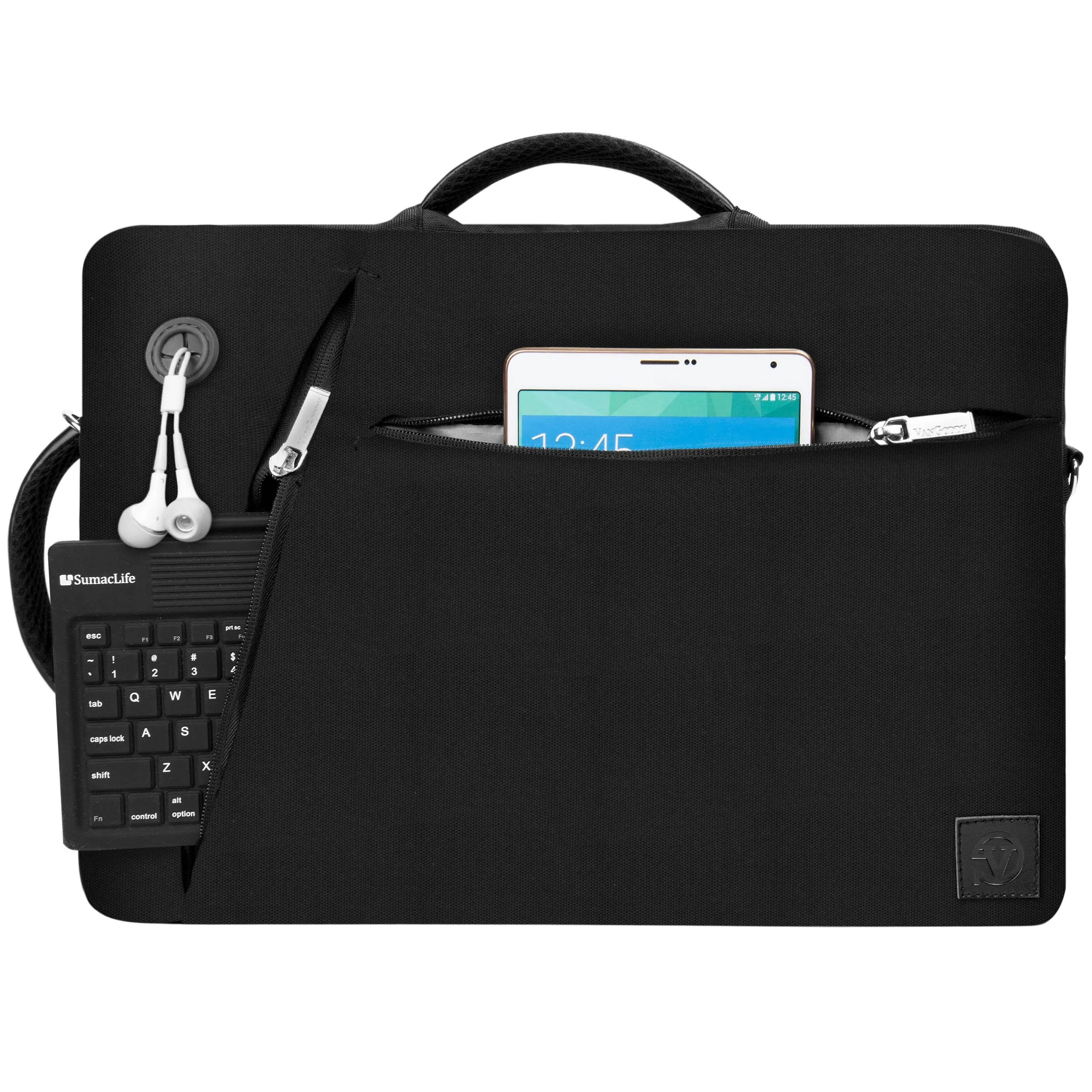 VanGoddy Slate Black Convertible Laptop Bag for Huawei Matebook 13, X Pro 13.9", X 13"