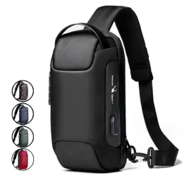 Waterproof USB Man Anti-Theft Crossbody Bag